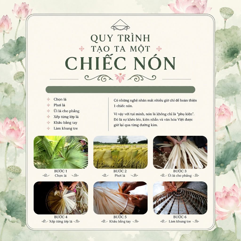 Quy trình làm nón lá thủ công